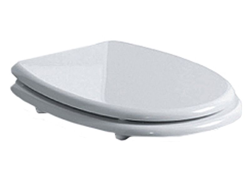 Сиденье для унитаза с микролифтом белое, петли бронза