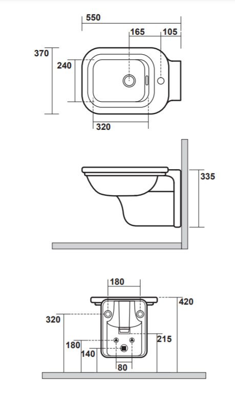 Биде Биде подвесное 55х37 см, 1 отверстие под смеситель , цвет белый 