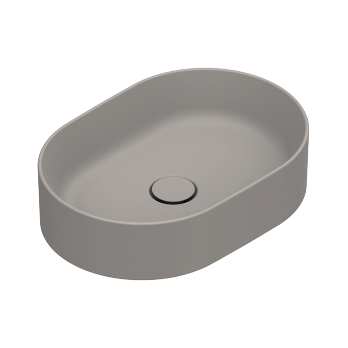 Раковины Раковина настольная без перелива 50x35 h12, без отверстий под смеситель, покрытие Cataglaze+, цвет Tortora Satinato 