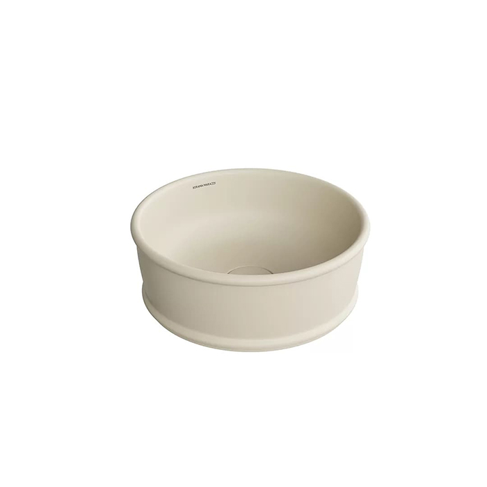 Раковины Раковина накладная 36x36x13,5 см, без отверстий под смеситель, без перелива, цвет песочный матовый 