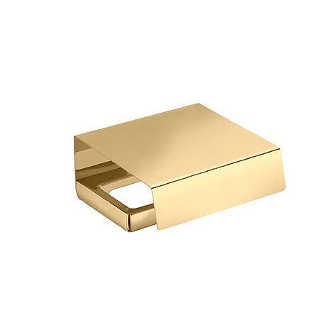 Держатель туалетной бумаги с крышкой, цвет PVD золото