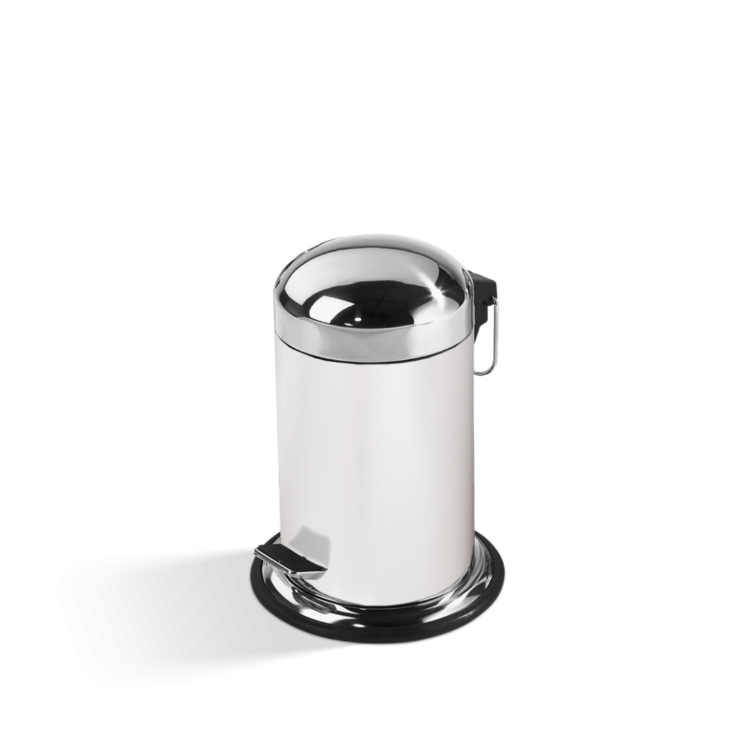 TE 30 ведро с педалью, белый/сталь полированная