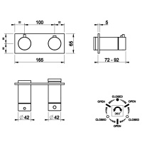 Смесители Термостат для ванны внешняя часть хром 