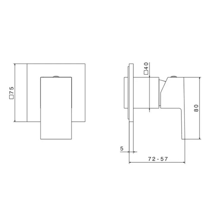 Смесители Встроенный однорычажный смеситель для душа на 1 источник, цвет черный матовый 