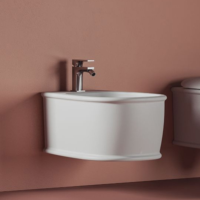 Биде подвесное 52х37 см, с 1 отв под смеситель, цвет белый матовый