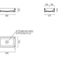 Раковины Раковина накладная 60*37 см (белый глянцевый) 