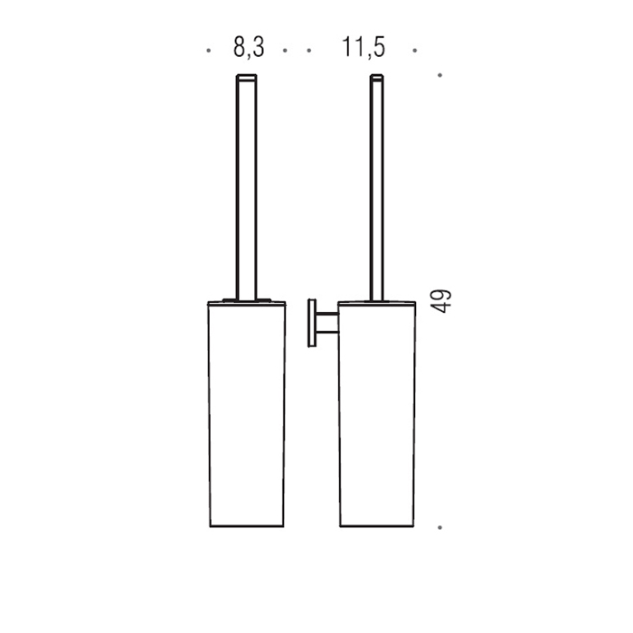 Аксессуары для ванной Ёршик с колбой подвесной 49 см, цвет хром 