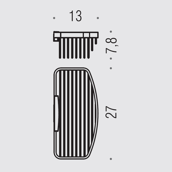 Аксессуары для ванной Полка металлическая 27*13*h7.8 см, цвет хром 