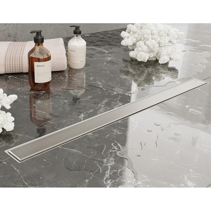 Душевые лотки и трапы Трап душевой PS MODULAR 4x60 накладка из нержавеющей стали, основа из пластика 50 мм, 40 л/мин, брашированная нержавеющая сталь 