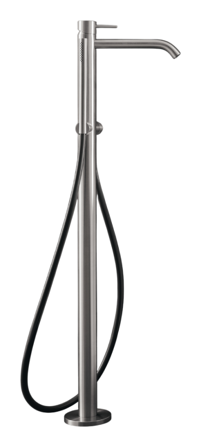 Смесители Смеситель для ванны Milo360, напольный, с ручным душем с шлангом в цвете сталь, внешняя часть, сталь, цвет сатинированная сталь 