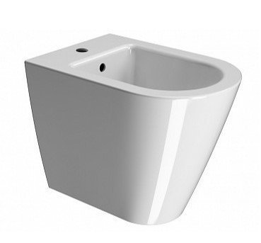 Биде напольное, приставное (белый глянцевый)