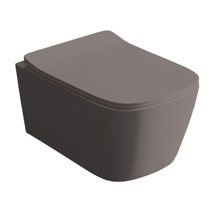 Унитаз подвесной Reel 36х52 см, цвет gravel/покрытие Saniglaze