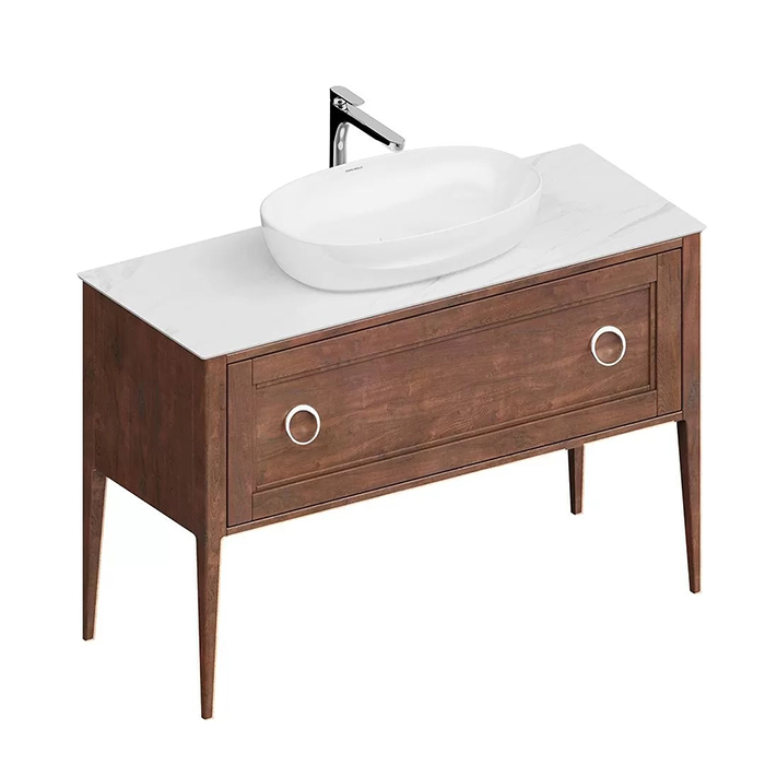 Мебель для ванной Тумба Classic NEO напольная 1+1 ящик 120, орех матовый 