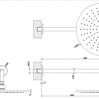 Душевая программа Верхний душ с кронштейном 
