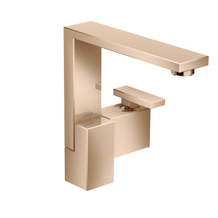 Смесители Смеситель для раковины, на 1 отверстие, с донным клапаном push/open, излив 175 мм, цвет красное золото 