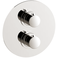 Смесители  Slim Внешняя часть встраиваемого термостатического смесителя с переключателем на 2 положения, цвет никель полированный 