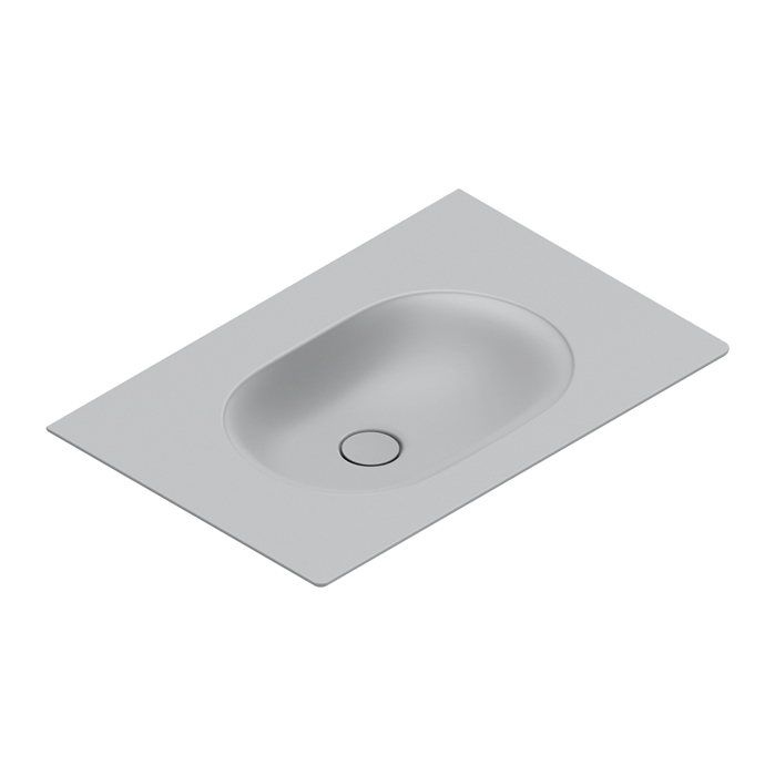 Раковины Раковина консоль 75x50, без отверстий под смеситель, покрытие Cataglaze+, цвет Cemento Satinato 