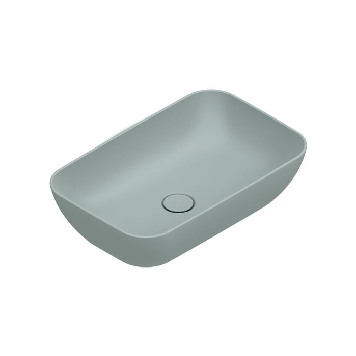 Раковины Раковина 60x38 h15 накладная, без отверстий под смеситель, покрытие Cataglaze+, цвет Aqua Satinato 