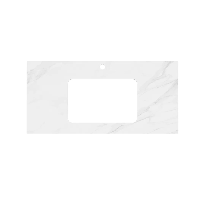 Мебель для ванной Столешница из керамогранита для раковин, встраиваемых снизу Монте Тиберио 120 см, белый натуральный 