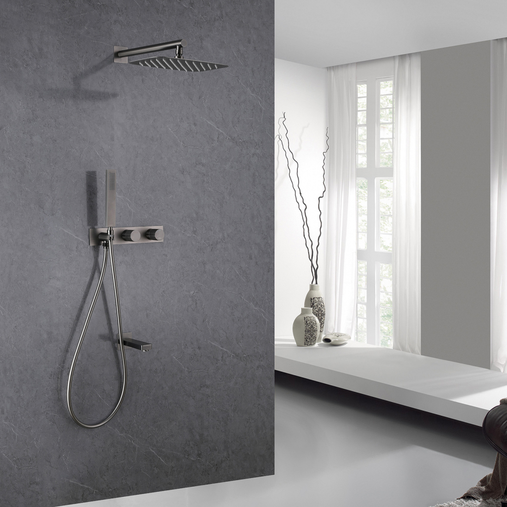 Душевая программа Душевая система скрытого монтажа с изливом, никель 