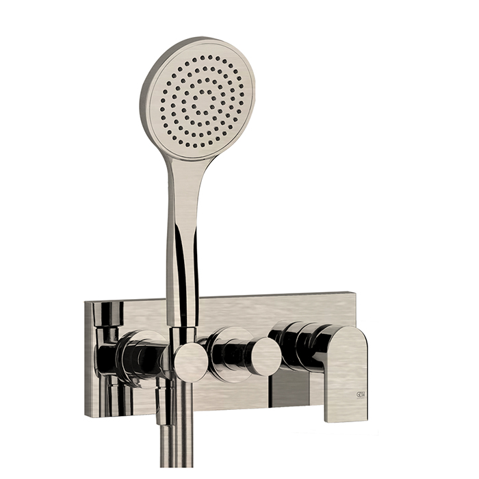 Смесители Внешние части для встраиваемого однорычажного смесителя на 2 позиции с переключателем, подводом воды и держателем лейки, душевойлейк 