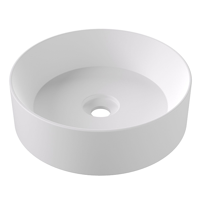 Раковины Раковина Round Ø40хВ12, накладная, без отверстия под смеситель, белый матовый 
