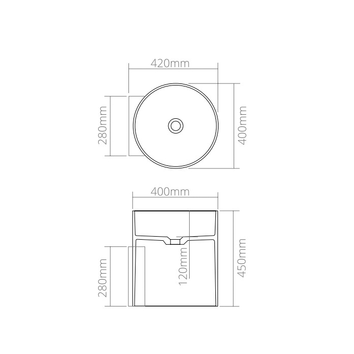 Раковины Раковина 40x42xh45 см, материал: Solid Surface искуственный камень, цвет: White №18 