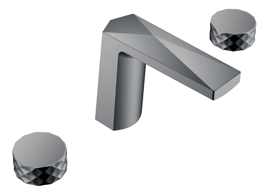 Смесители Смеситель врезной на 3 отверстия. Shine Gun Metall, ручка DIAMOND 