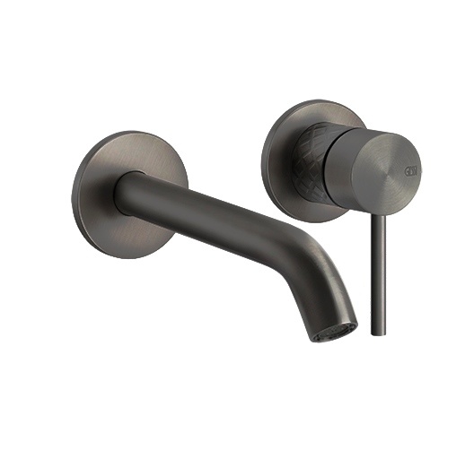 Смесители Настенный смеситель для раковины внешняя часть чёрный шлифованный 