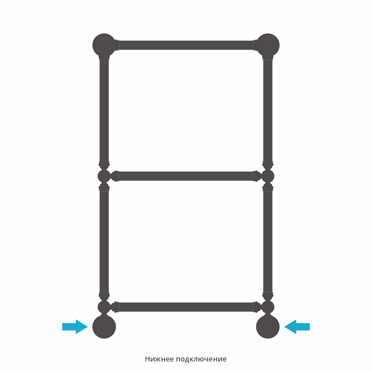 Полотенцесушители 1386 Полотенцесушитель 860х500 (Матовый чёрный) 