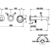 Смесители Смеситель для ванны внешняя часть хром 