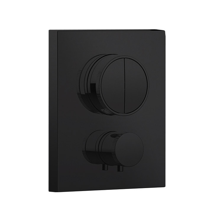 Смесители Термостат для ванны на 2 потребителя, внешняя часть, чёрный матовый 