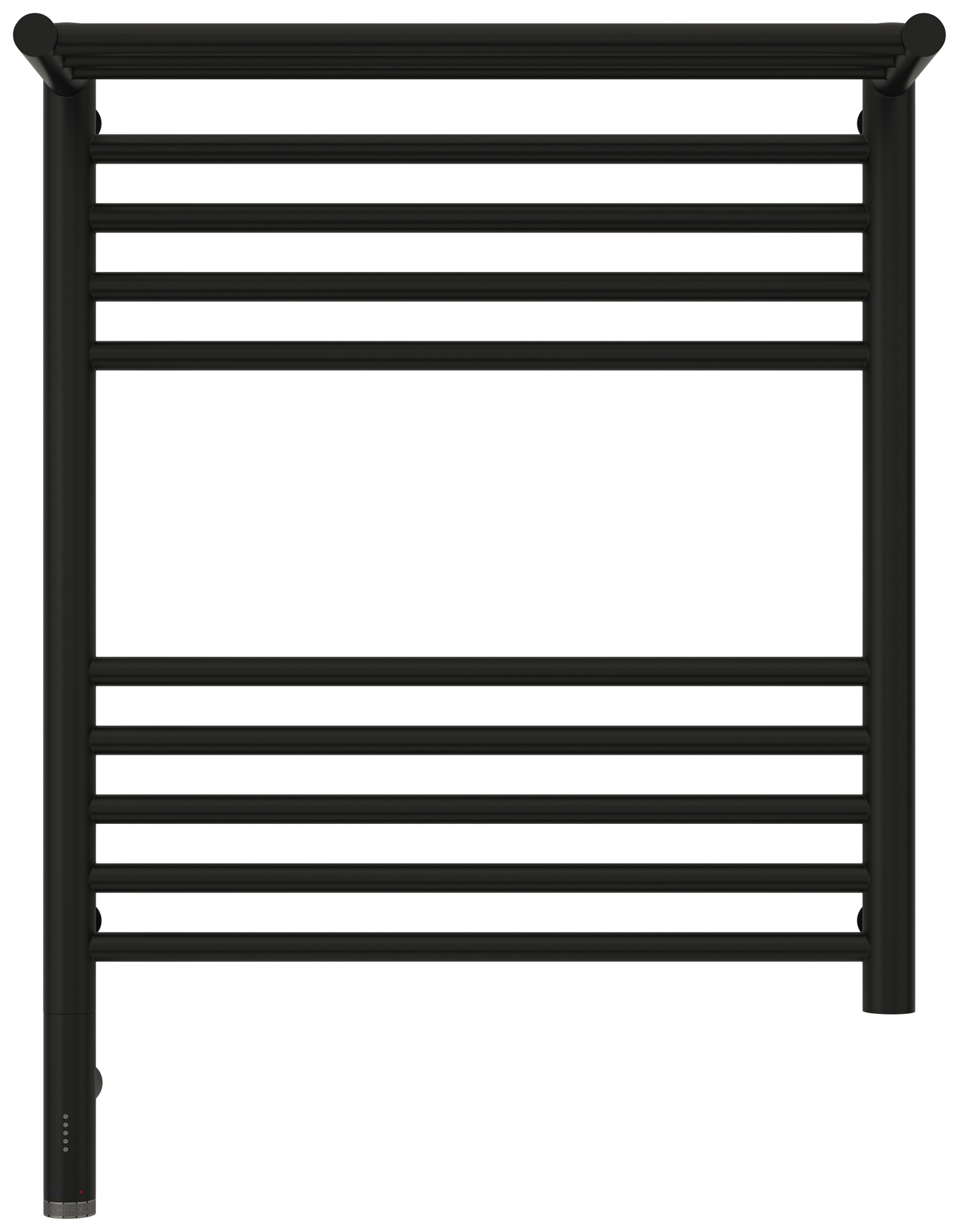 Полотенцесушители Полотенцесушитель электрический с одной полкой 600х500 / МЭМ левый (Матовый чёрный) 