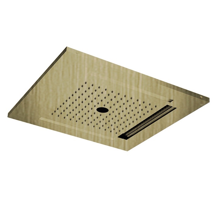 Верхний душ с LED-подсветкой 500*500 мм, латунь шлифованная
