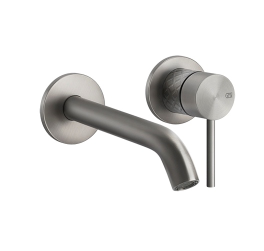 Смесители Настенный смеситель для раковины внешняя часть сталь шлифованная 