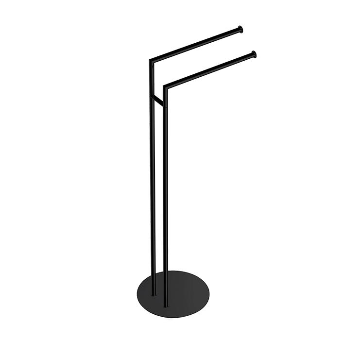 Стойка напольная с двойным п/держателем H83,5*36cм D22cм, цвет черный матовый