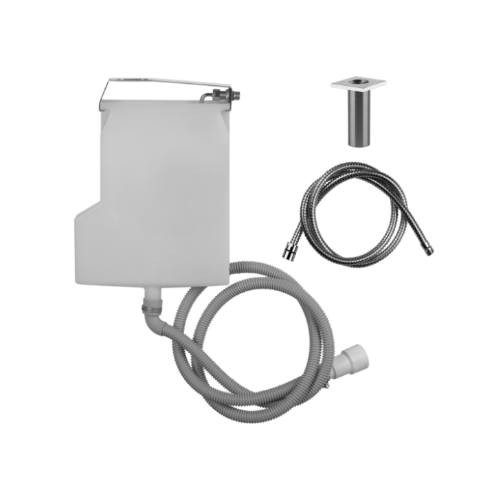 Комплектующие Система сбора воды для ручного душа с убирающимся шлангом при монтаже на борт ванны, цвет хром 