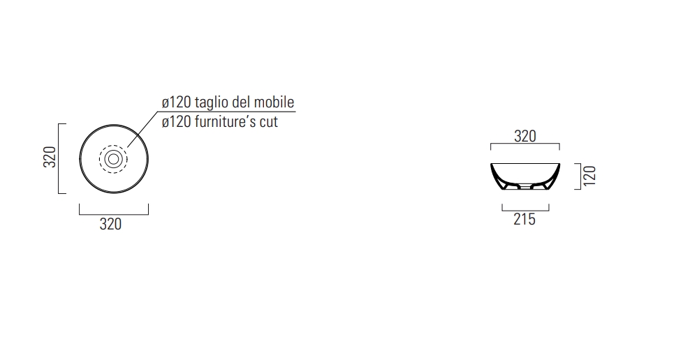 Раковины Раковина-чаша накладная O320 мм 