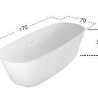 Ванны Ванна отдельностоящая 170х70х53см, цвет: белый 