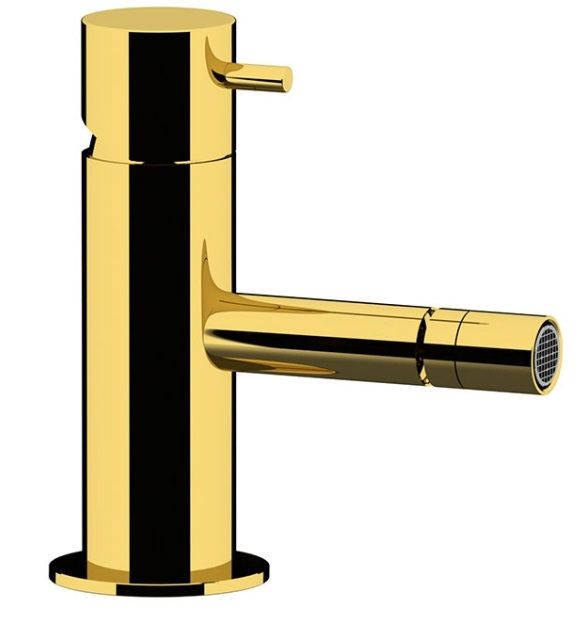 Однорычажный смеситель для биде с донным клапаном, цвет золото