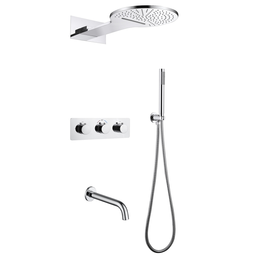 Душевая программа Душевая система скрытого монтажа с изливом, термостат, хром 