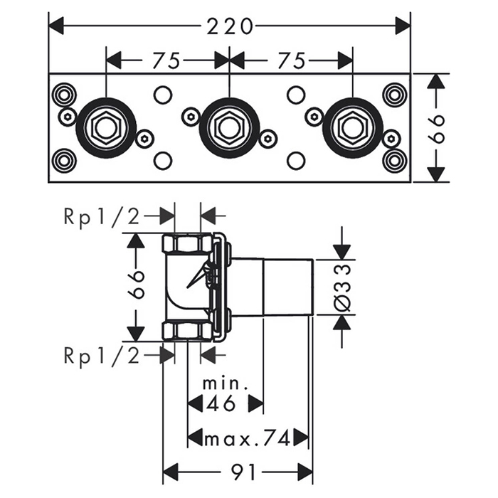 Смесители Скрытая часть для термостата 800 