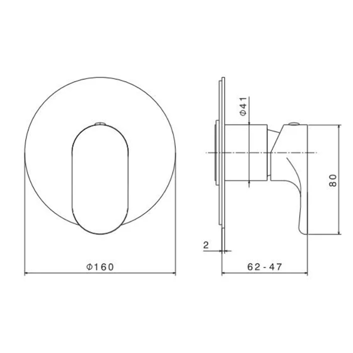 Смесители Встроенный однорычажный смеситель для душа на 1 источник, цвет черный матовый 