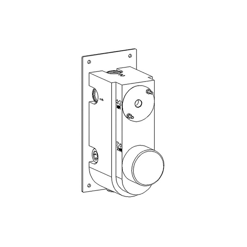Встроенная часть на 3 потока вертикальный/горизонтальный термостатический смеситель