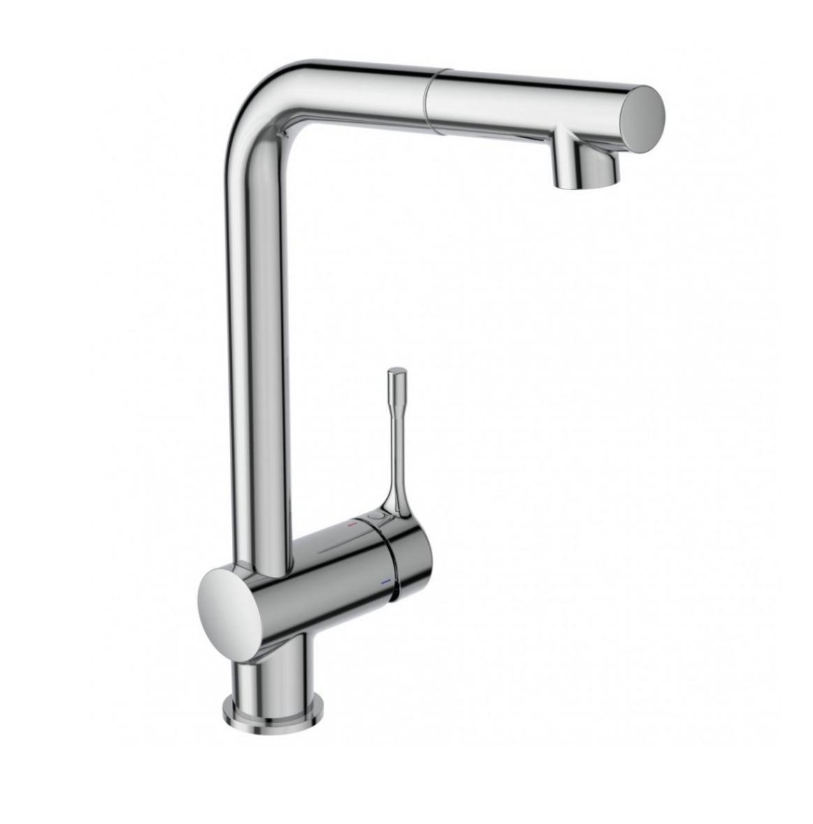 Смесители для кухни Высокий смеситель для кухни с вытяжным изливом, хром 