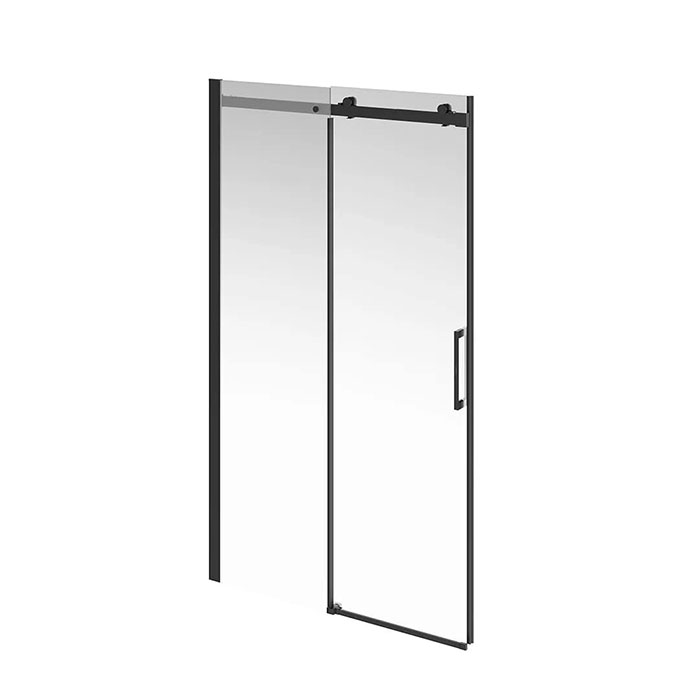 Душевая дверь, раздвижная с функцией soft close, 120х210, матовый черный
