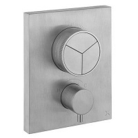 Смесители Термостат для ванны на 3 потребителя, внешняя часть, никель шлифованный 