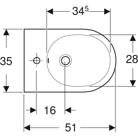Биде Биде подвесное 51х35 см, с отверстием под смеситель 