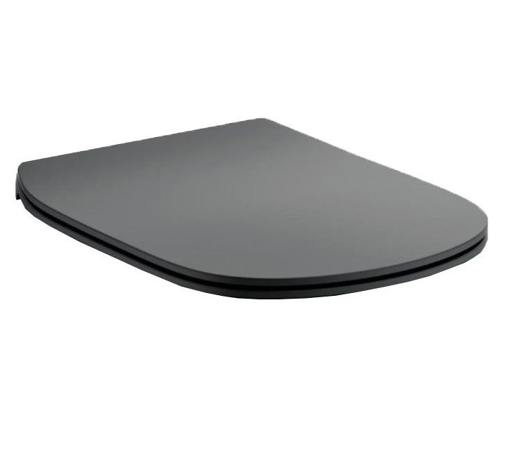 Сиденье с крышкой для унитаза с микролифтом, черный матовый