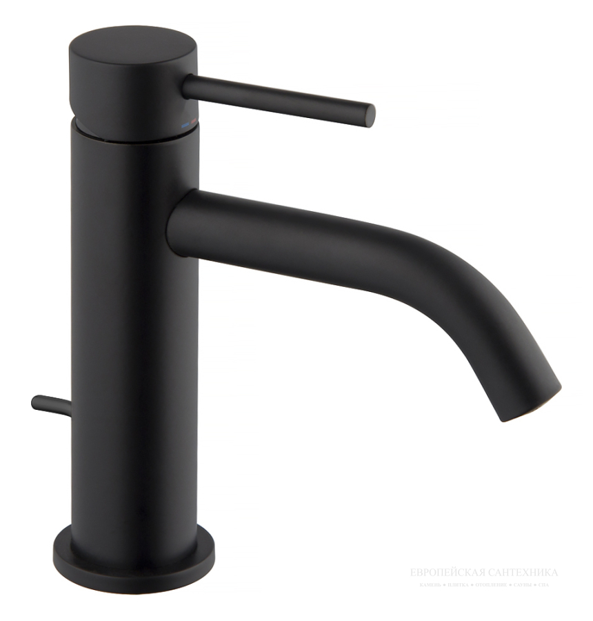 Смесители Cмеситель для раковины Spillo Up , донный клапан click-clack с переливом, цвет черный матовый 